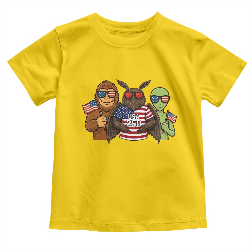 Funny Bigfoot Mothman Alien Toddler T Shirt USA 250th Anniversary