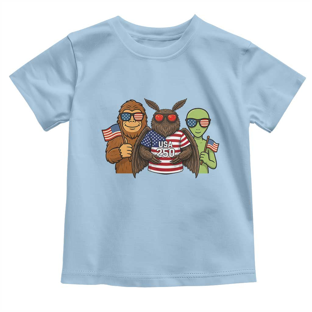 Funny Bigfoot Mothman Alien Toddler T Shirt USA 250th Anniversary