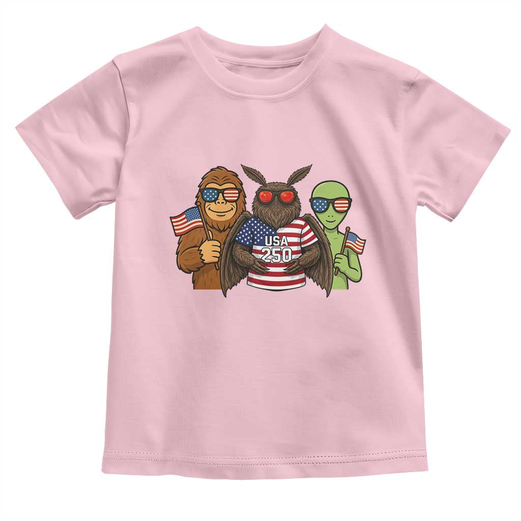 Funny Bigfoot Mothman Alien Toddler T Shirt USA 250th Anniversary