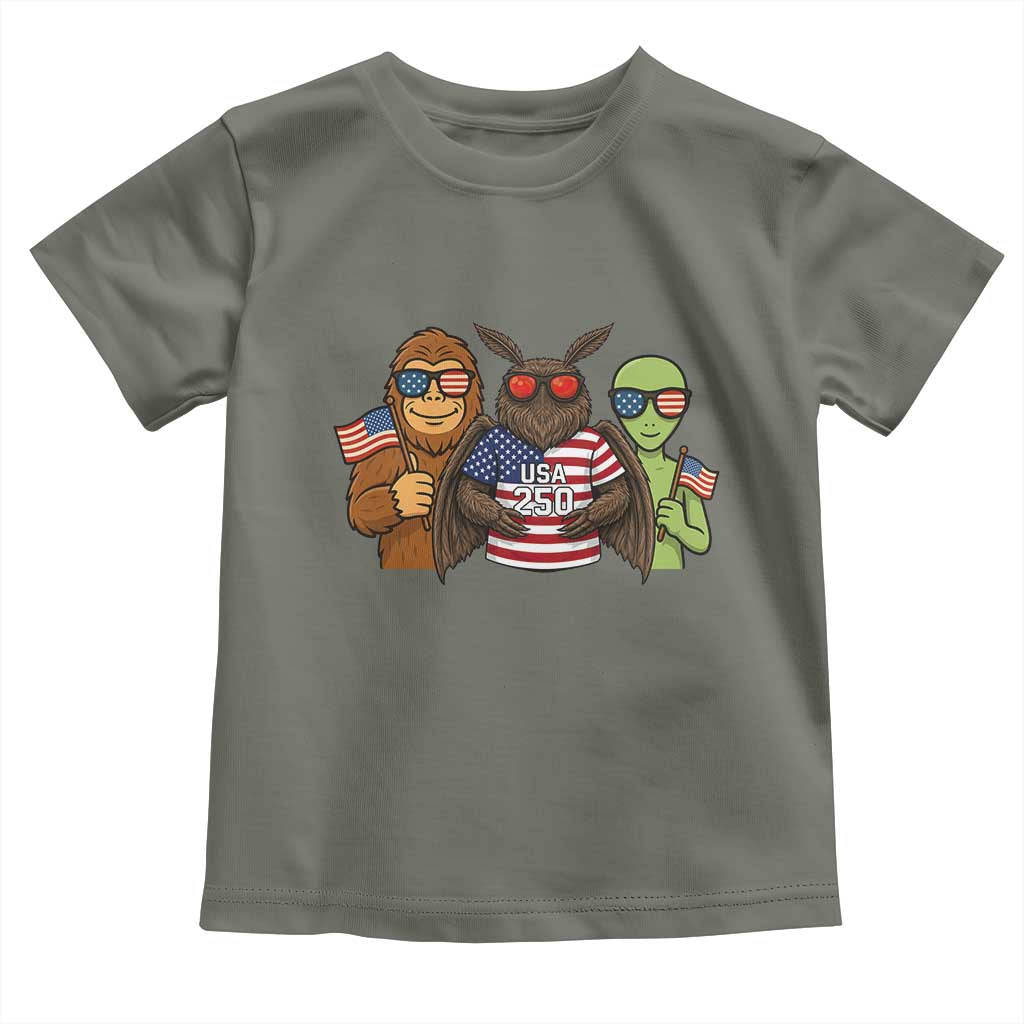 Funny Bigfoot Mothman Alien Toddler T Shirt USA 250th Anniversary