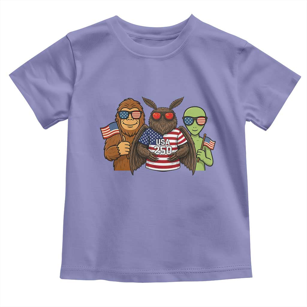 Funny Bigfoot Mothman Alien Toddler T Shirt USA 250th Anniversary