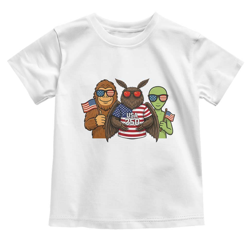 Funny Bigfoot Mothman Alien Toddler T Shirt USA 250th Anniversary