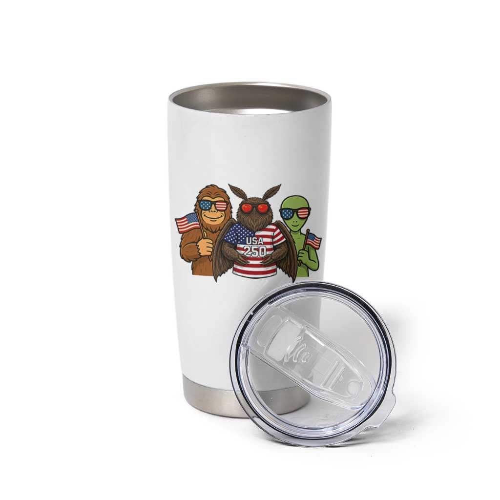 Funny Bigfoot Mothman Alien Tumbler Cup USA 250th Anniversary