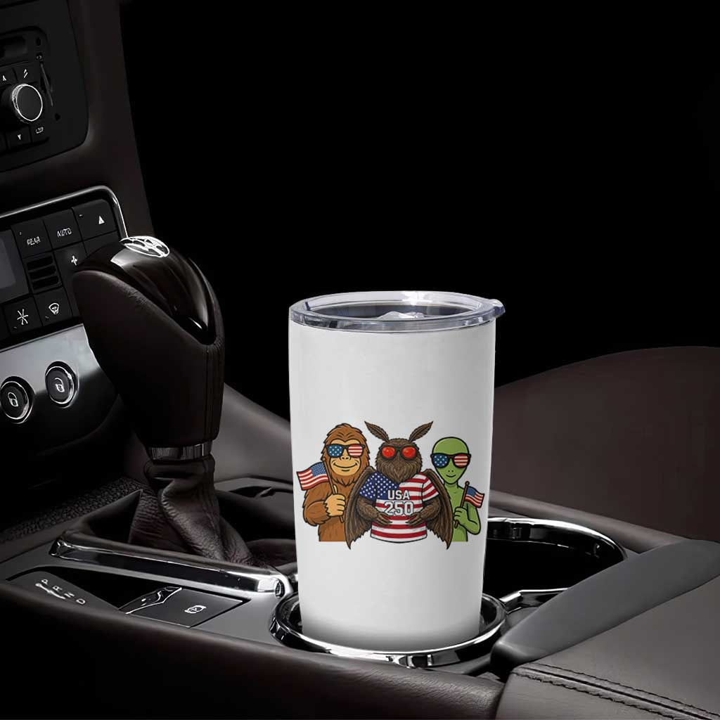 Funny Bigfoot Mothman Alien Tumbler Cup USA 250th Anniversary