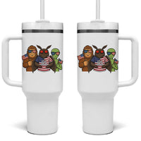 Funny Bigfoot Mothman Alien Tumbler With Handle USA 250th Anniversary