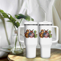Funny Bigfoot Mothman Alien Tumbler With Handle USA 250th Anniversary