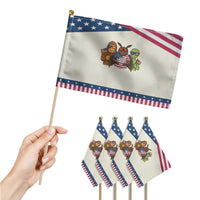 Funny Bigfoot Mothman Alien Patriotic Handheld Flag USA 250th Anniversary