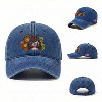 Funny Bigfoot Mothman Alien Washed Cotton Baseball Cap USA 250th Anniversary