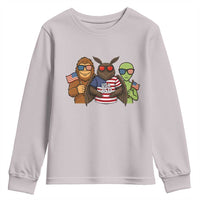 Funny Bigfoot Mothman Alien Youth Sweatshirt USA 250th Anniversary