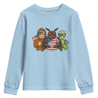 Funny Bigfoot Mothman Alien Youth Sweatshirt USA 250th Anniversary