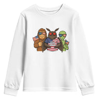 Funny Bigfoot Mothman Alien Youth Sweatshirt USA 250th Anniversary