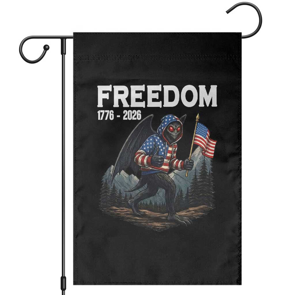 Patriotic Mothman Lover Garden Flag Funny USA 250 Anniversary Gift
