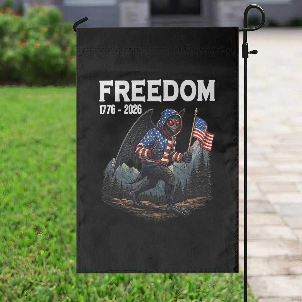 Patriotic Mothman Lover Garden Flag Funny USA 250 Anniversary Gift