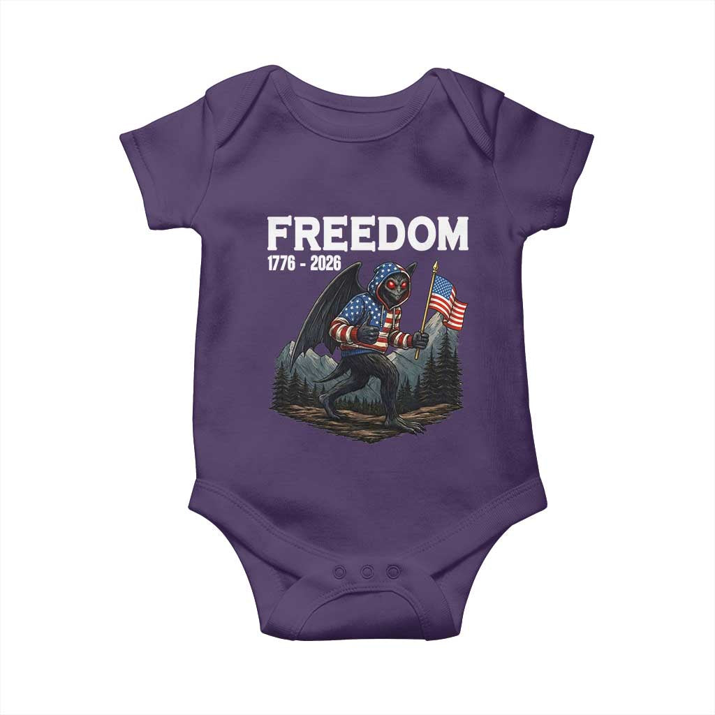 Patriotic Mothman Lover Baby Onesie Funny USA 250 Anniversary Gift