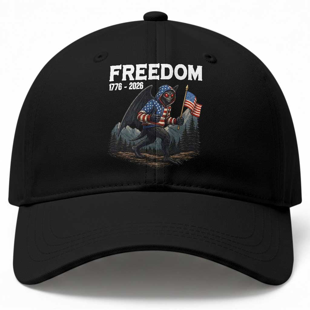 Patriotic Mothman Lover Baseball Cap Funny USA 250 Anniversary Gift