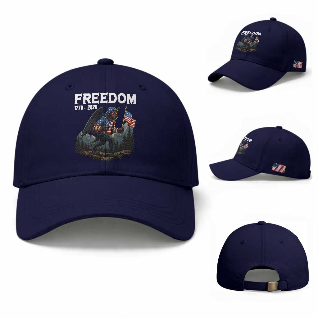 Patriotic Mothman Lover Baseball Cap Funny USA 250 Anniversary Gift