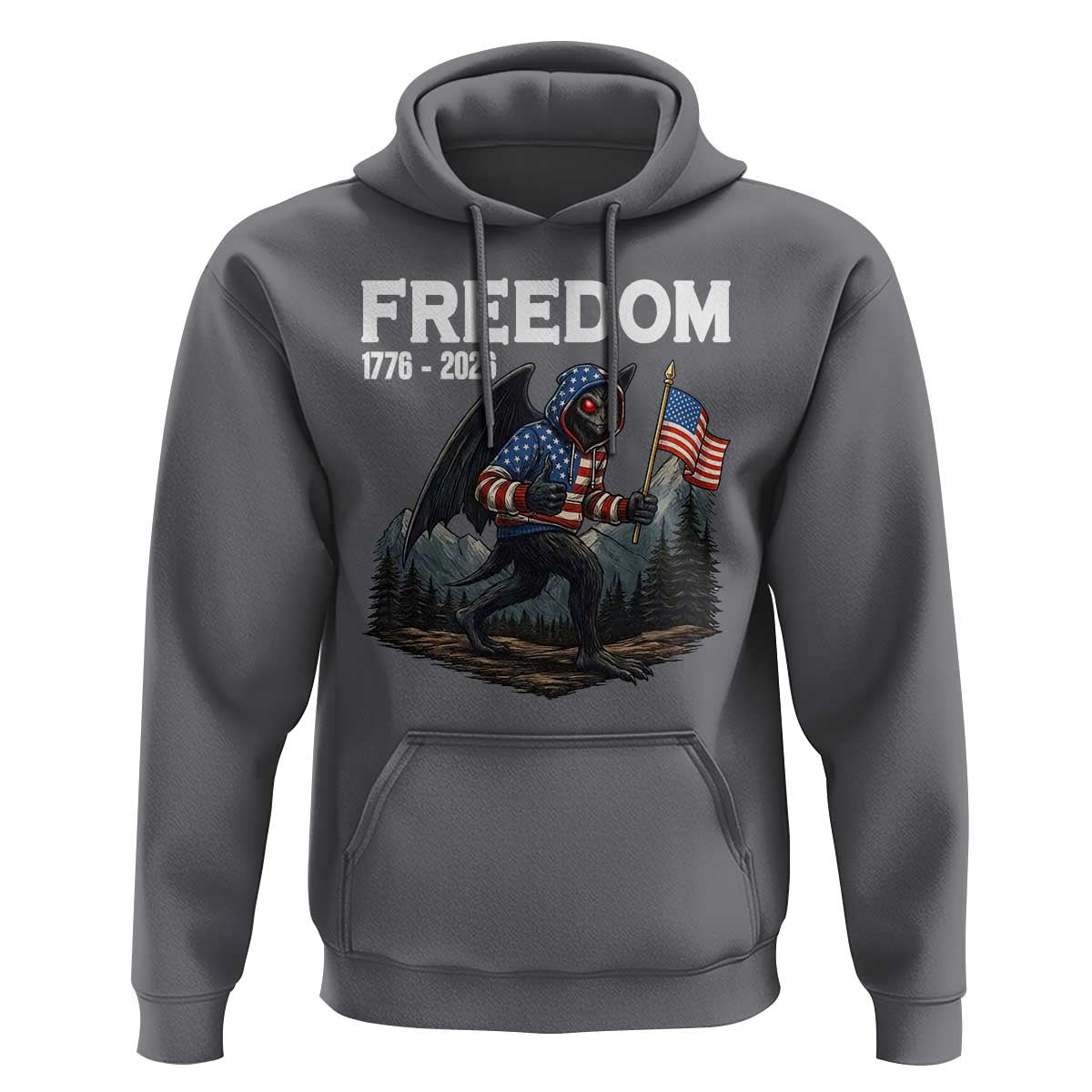 Patriotic Mothman Lover Hoodie Funny USA 250 Anniversary Gift