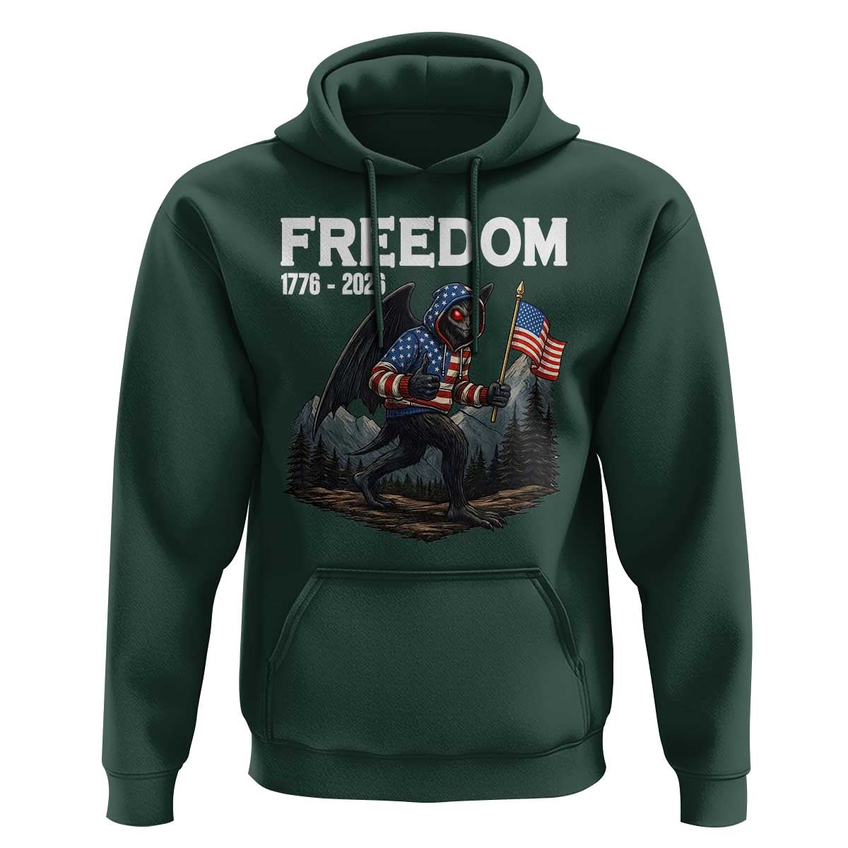 Patriotic Mothman Lover Hoodie Funny USA 250 Anniversary Gift