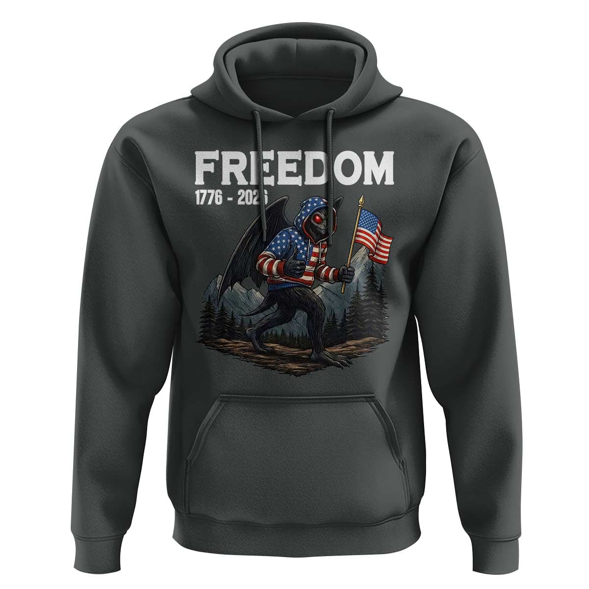 Patriotic Mothman Lover Hoodie Funny USA 250 Anniversary Gift