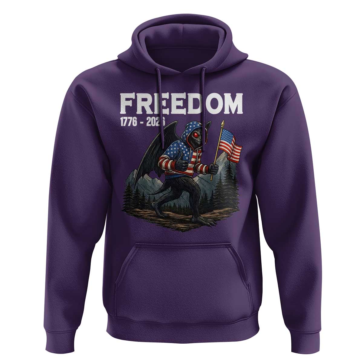 Patriotic Mothman Lover Hoodie Funny USA 250 Anniversary Gift