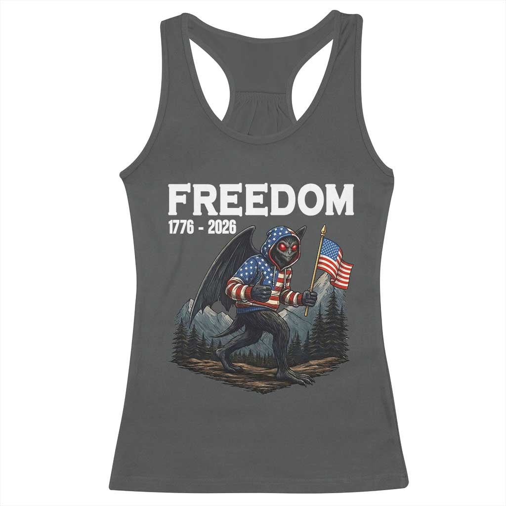 Patriotic Mothman Lover Racerback Tank Top Funny USA 250 Anniversary Gift