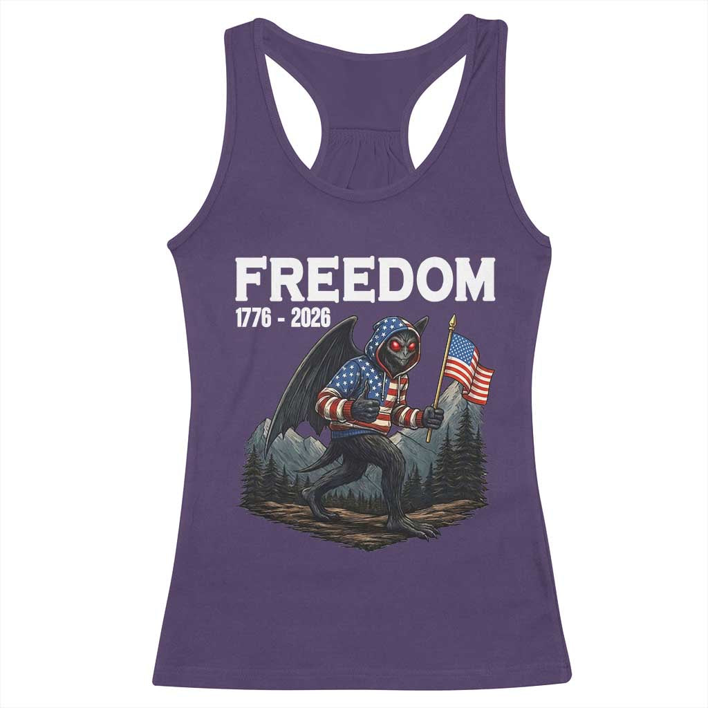 Patriotic Mothman Lover Racerback Tank Top Funny USA 250 Anniversary Gift