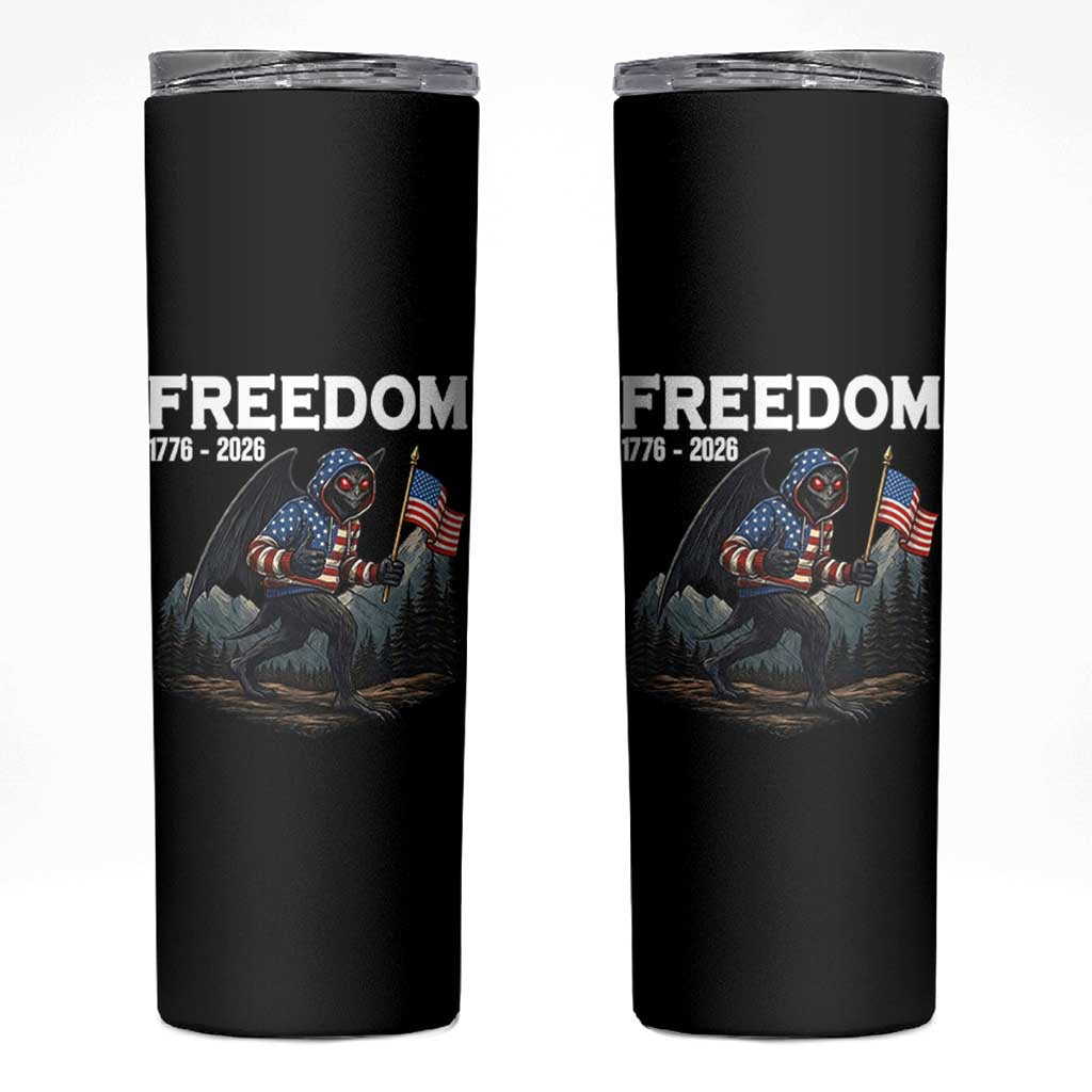 Patriotic Mothman Lover Skinny Tumbler Funny USA 250 Anniversary Gift