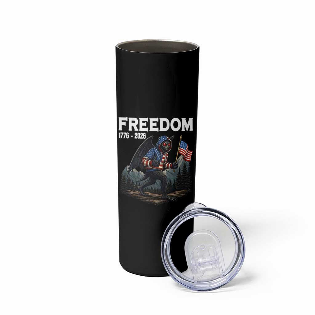 Patriotic Mothman Lover Skinny Tumbler Funny USA 250 Anniversary Gift