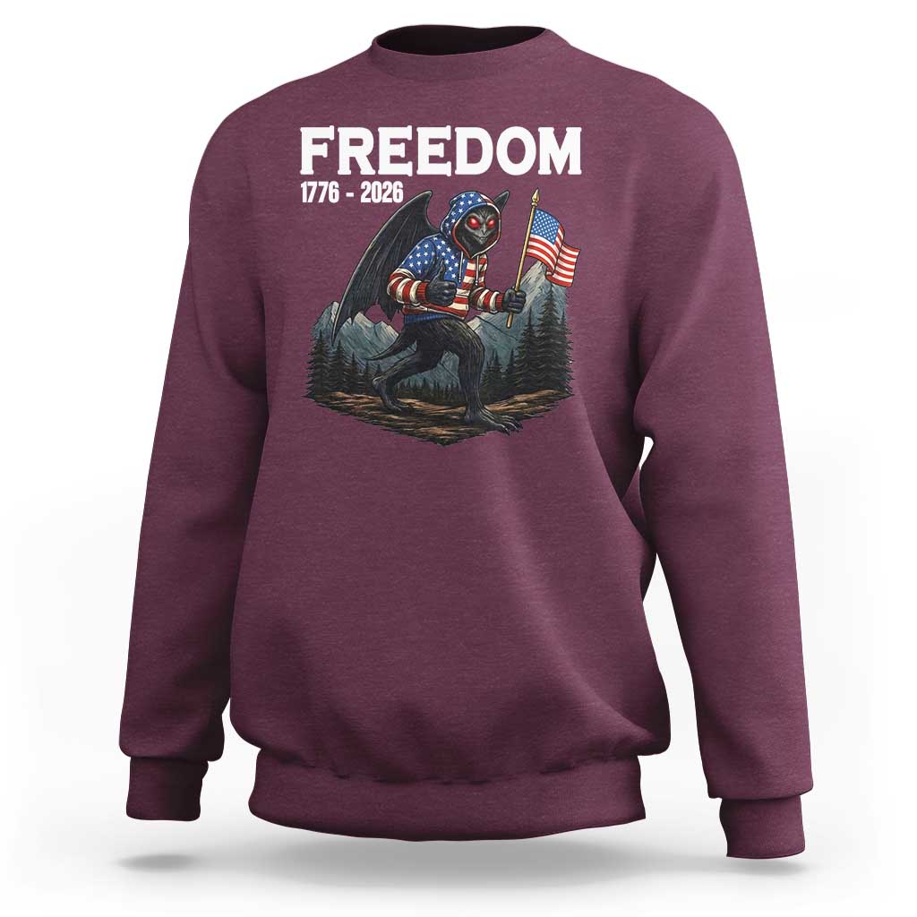 Patriotic Mothman Lover Sweatshirt Funny USA 250 Anniversary Gift