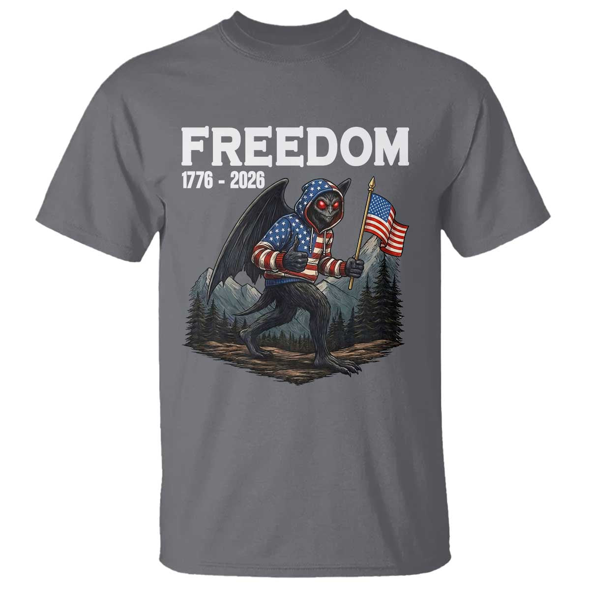 Patriotic Mothman Lover T Shirt Funny USA 250 Anniversary Gift