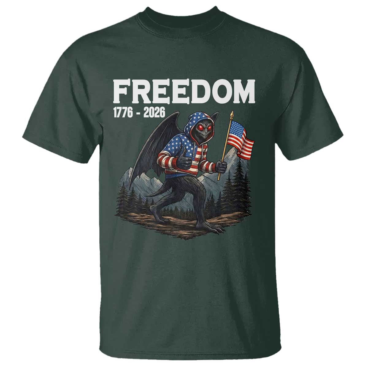 Patriotic Mothman Lover T Shirt Funny USA 250 Anniversary Gift