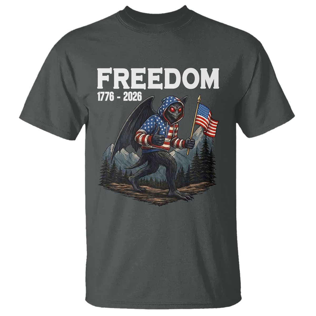 Patriotic Mothman Lover T Shirt Funny USA 250 Anniversary Gift
