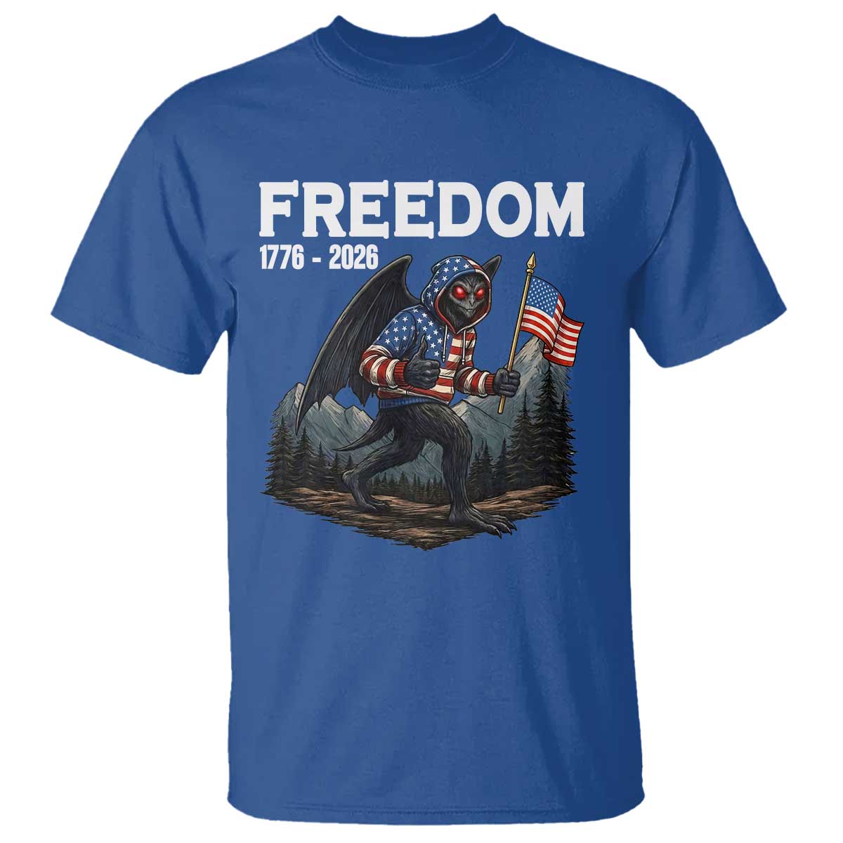 Patriotic Mothman Lover T Shirt Funny USA 250 Anniversary Gift