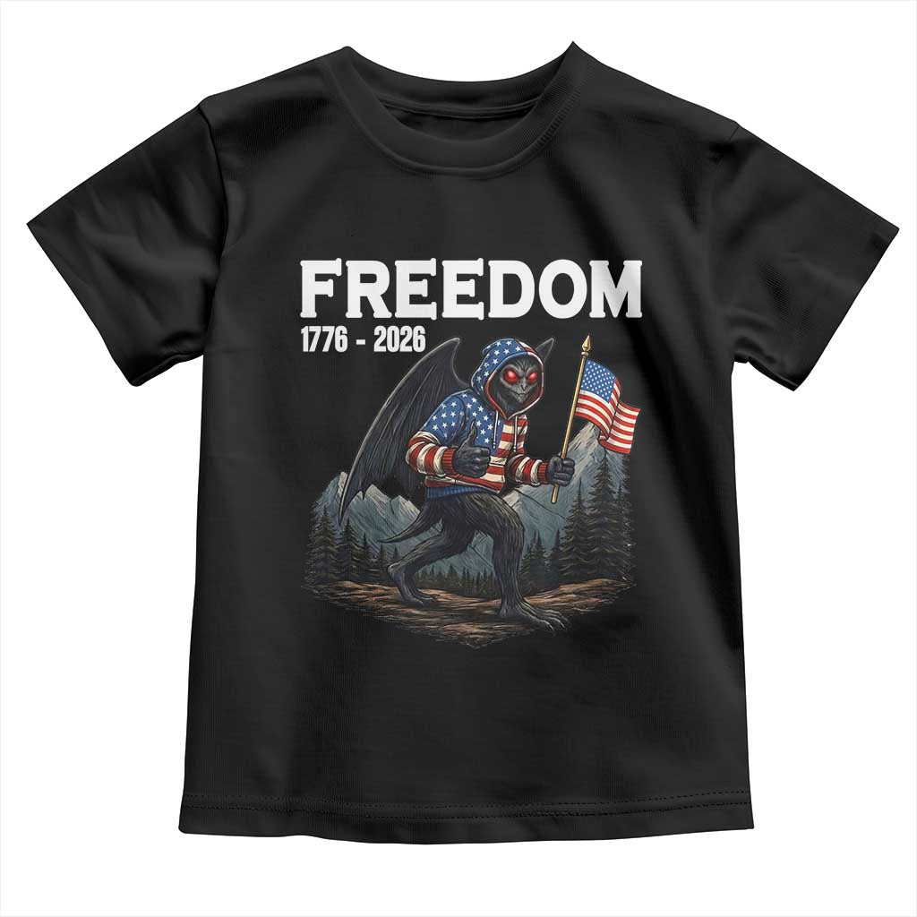 Patriotic Mothman Lover Toddler T Shirt Funny USA 250 Anniversary Gift