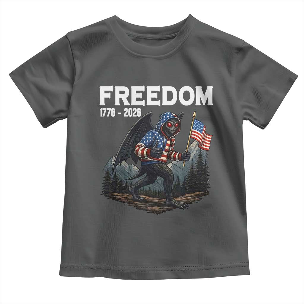 Patriotic Mothman Lover Toddler T Shirt Funny USA 250 Anniversary Gift