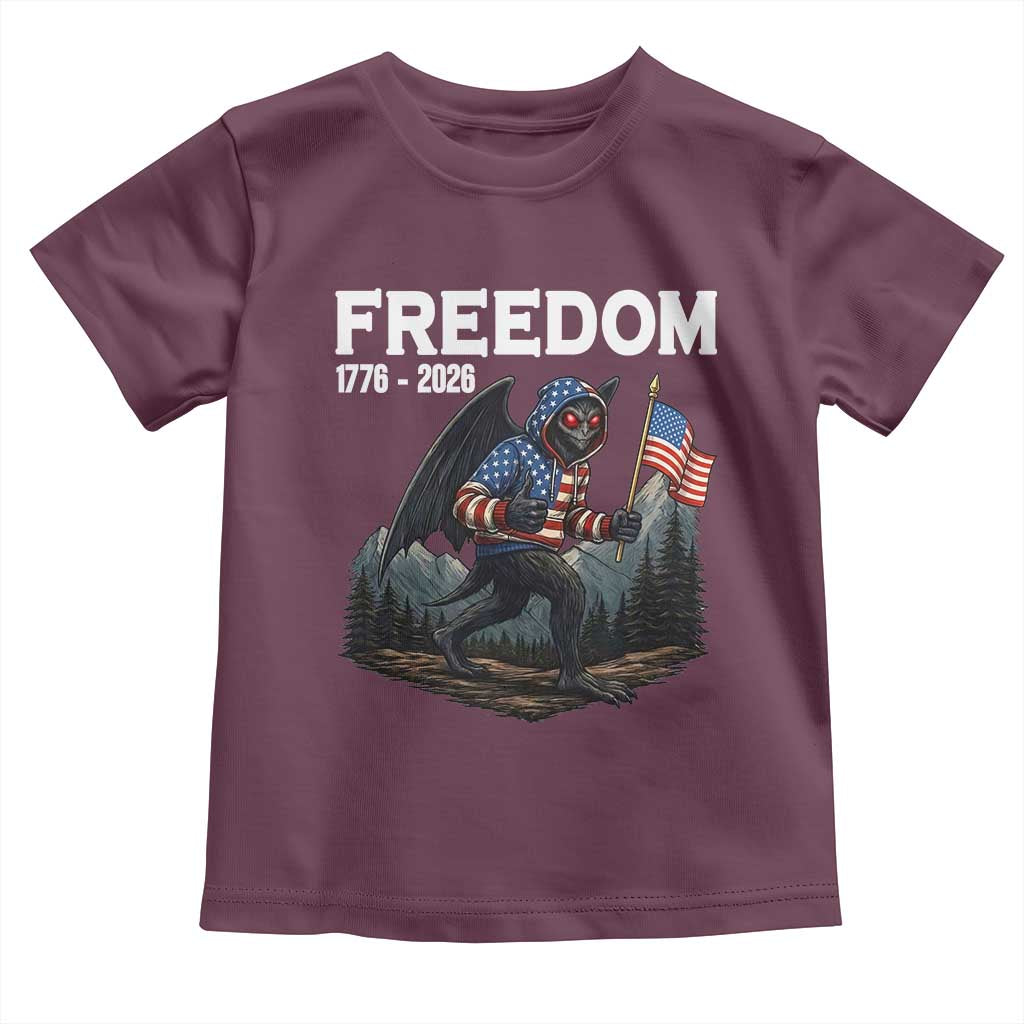 Patriotic Mothman Lover Toddler T Shirt Funny USA 250 Anniversary Gift