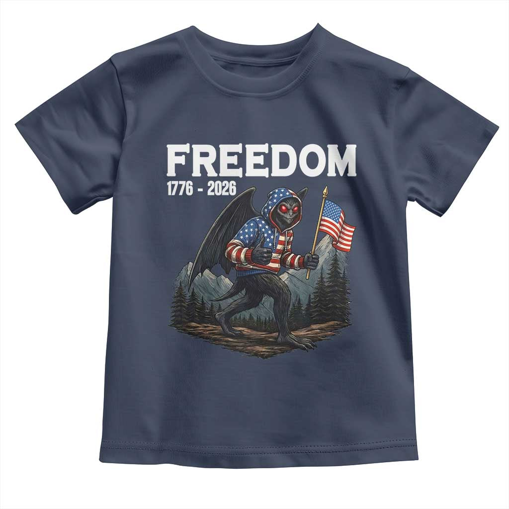 Patriotic Mothman Lover Toddler T Shirt Funny USA 250 Anniversary Gift