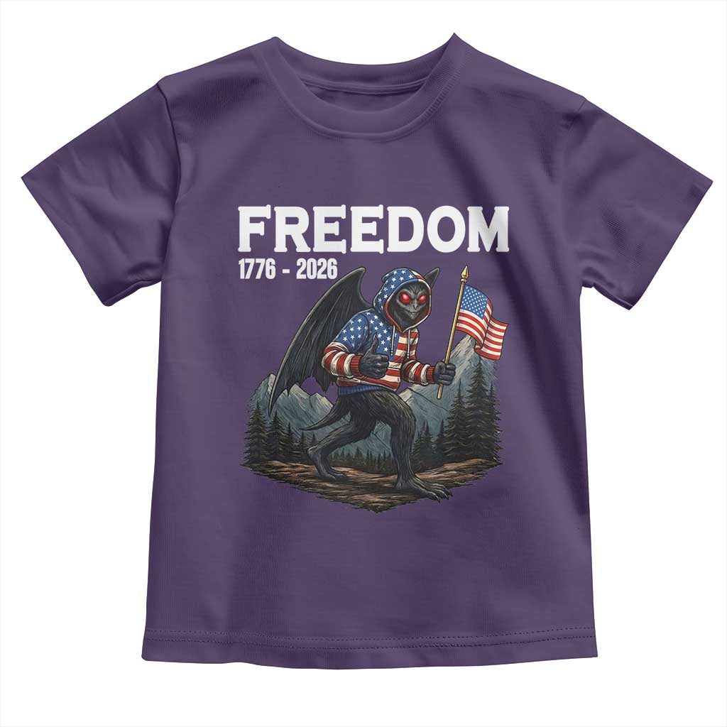 Patriotic Mothman Lover Toddler T Shirt Funny USA 250 Anniversary Gift