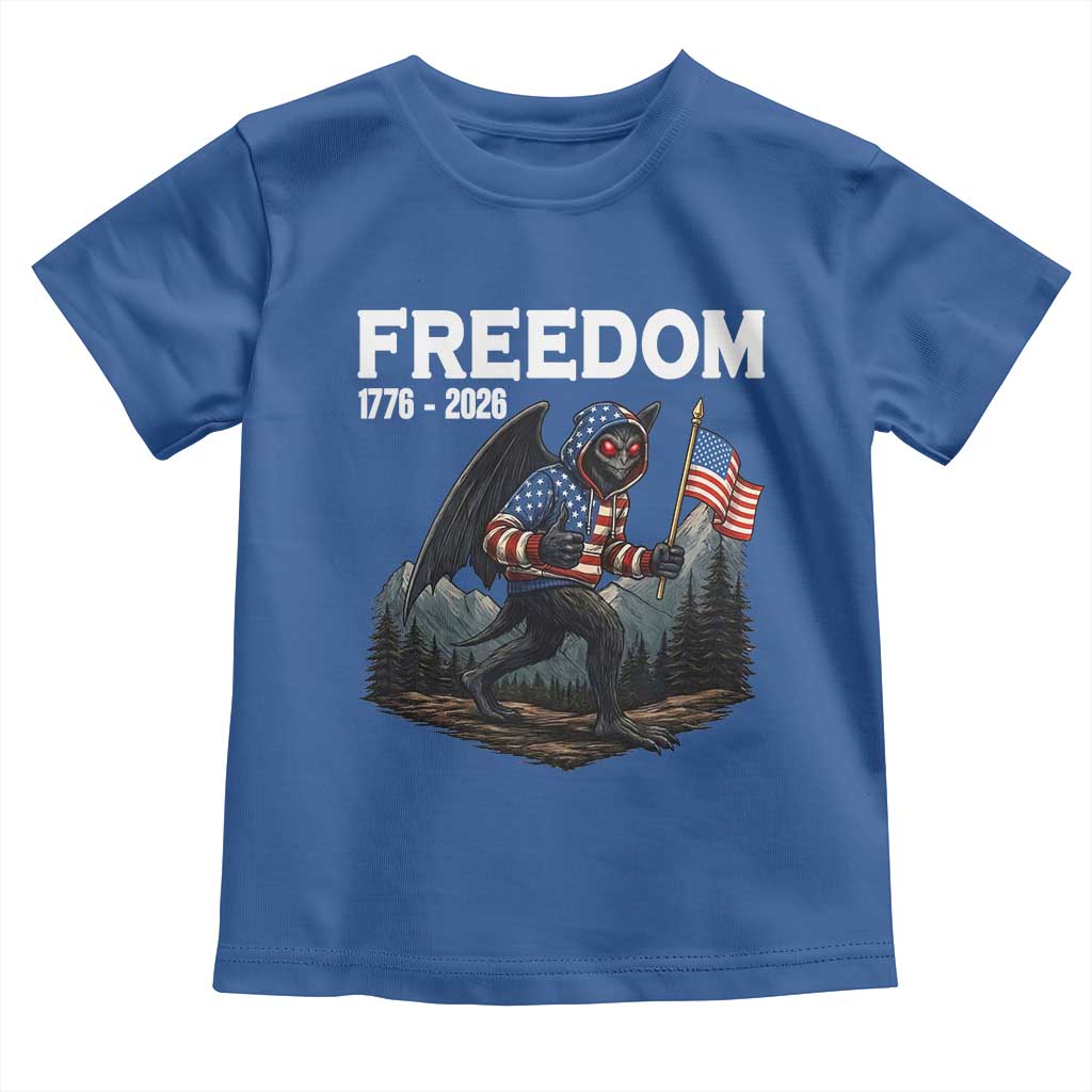 Patriotic Mothman Lover Toddler T Shirt Funny USA 250 Anniversary Gift