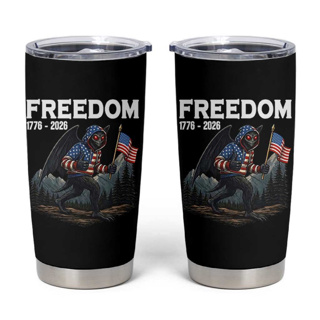 Patriotic Mothman Lover Tumbler Cup Funny USA 250 Anniversary Gift