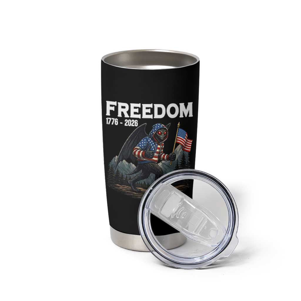 Patriotic Mothman Lover Tumbler Cup Funny USA 250 Anniversary Gift