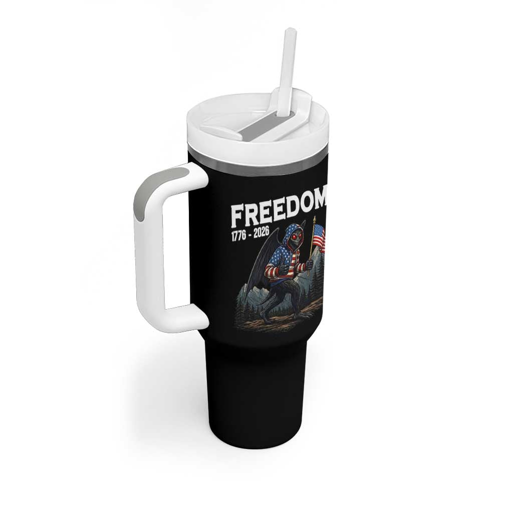 Patriotic Mothman Lover Tumbler With Handle Funny USA 250 Anniversary Gift