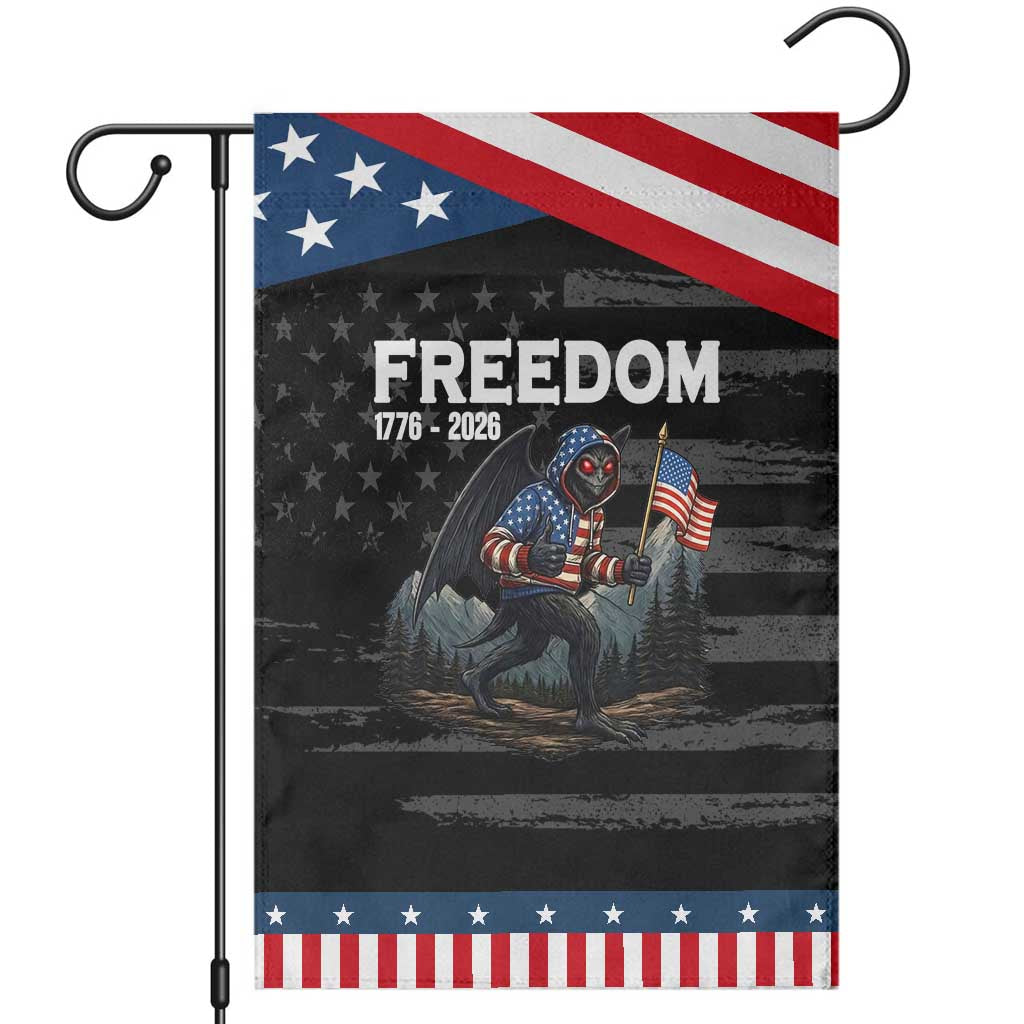 Patriotic Mothman Lover Garden Flag Funny USA 250 Anniversary Gift