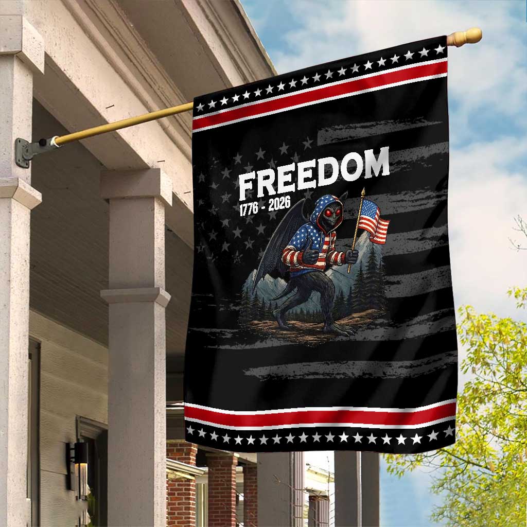Patriotic Mothman Lover Garden Flag Funny USA 250 Anniversary Gift