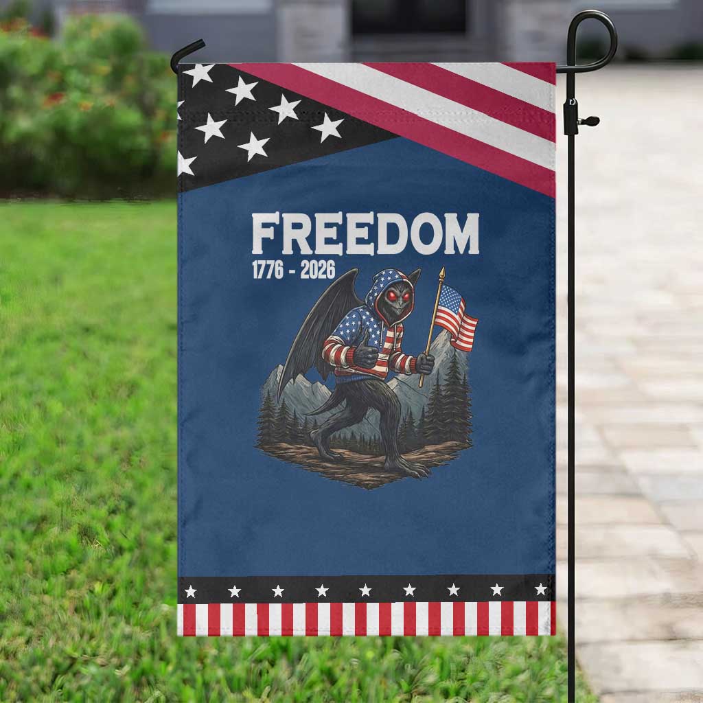 Patriotic Mothman Lover Garden Flag Funny USA 250 Anniversary Gift