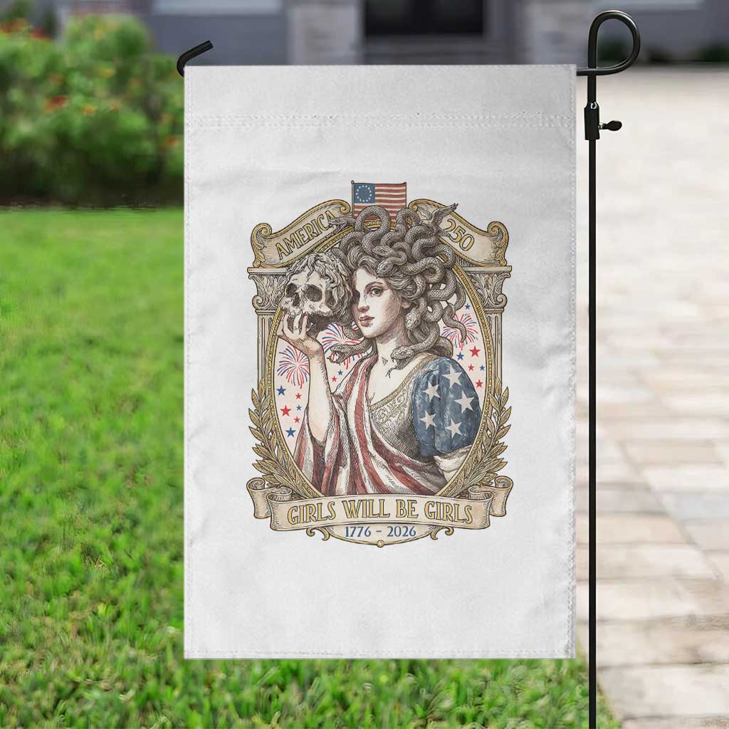 Feminist Medusa Girls Will Be Girls Garden Flag USA 250 Anniversary Gift