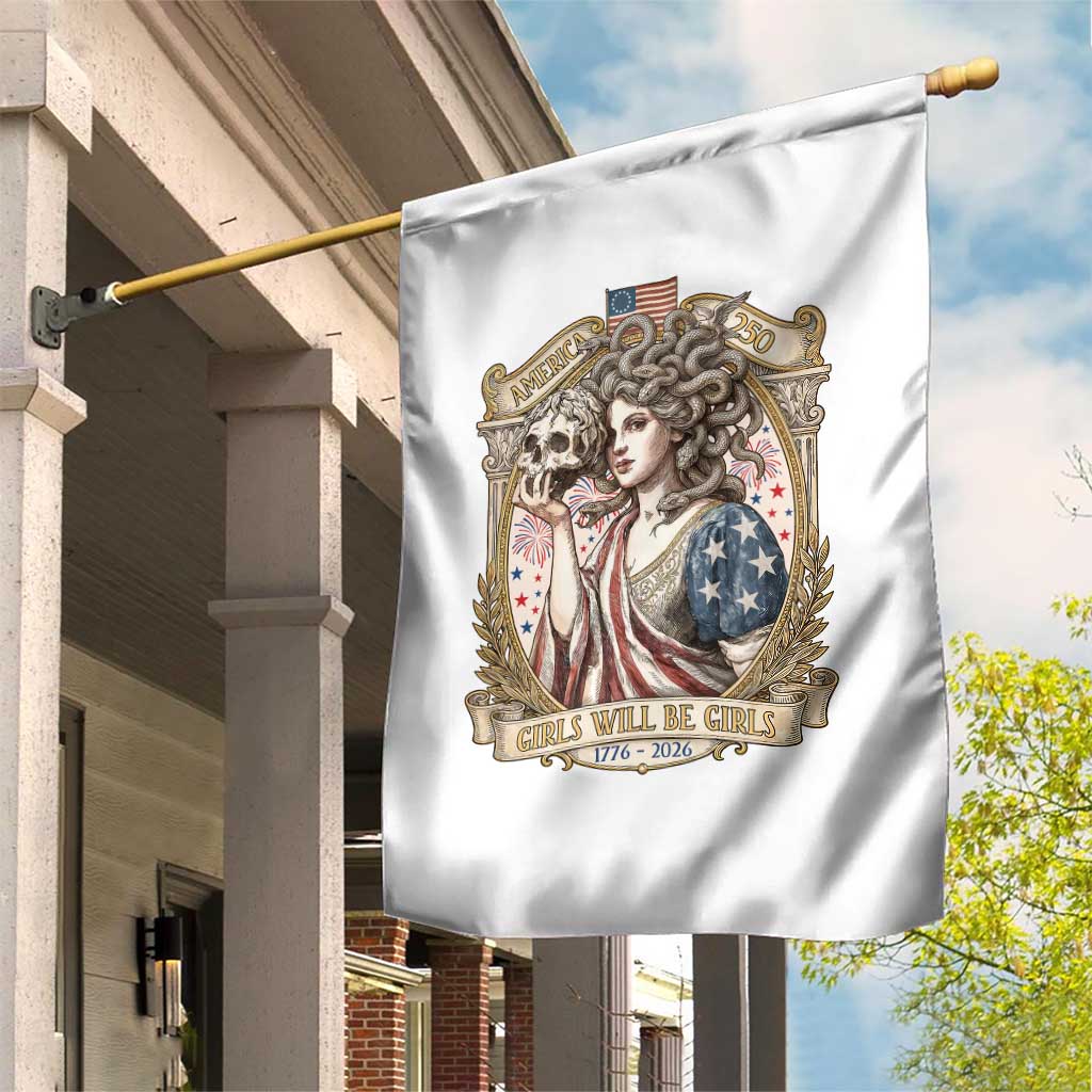 Feminist Medusa Girls Will Be Girls Garden Flag USA 250 Anniversary Gift