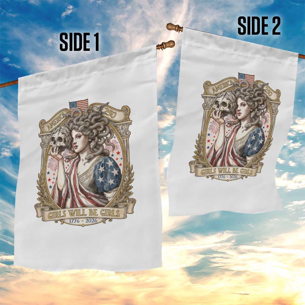 Feminist Medusa Girls Will Be Girls Garden Flag USA 250 Anniversary Gift