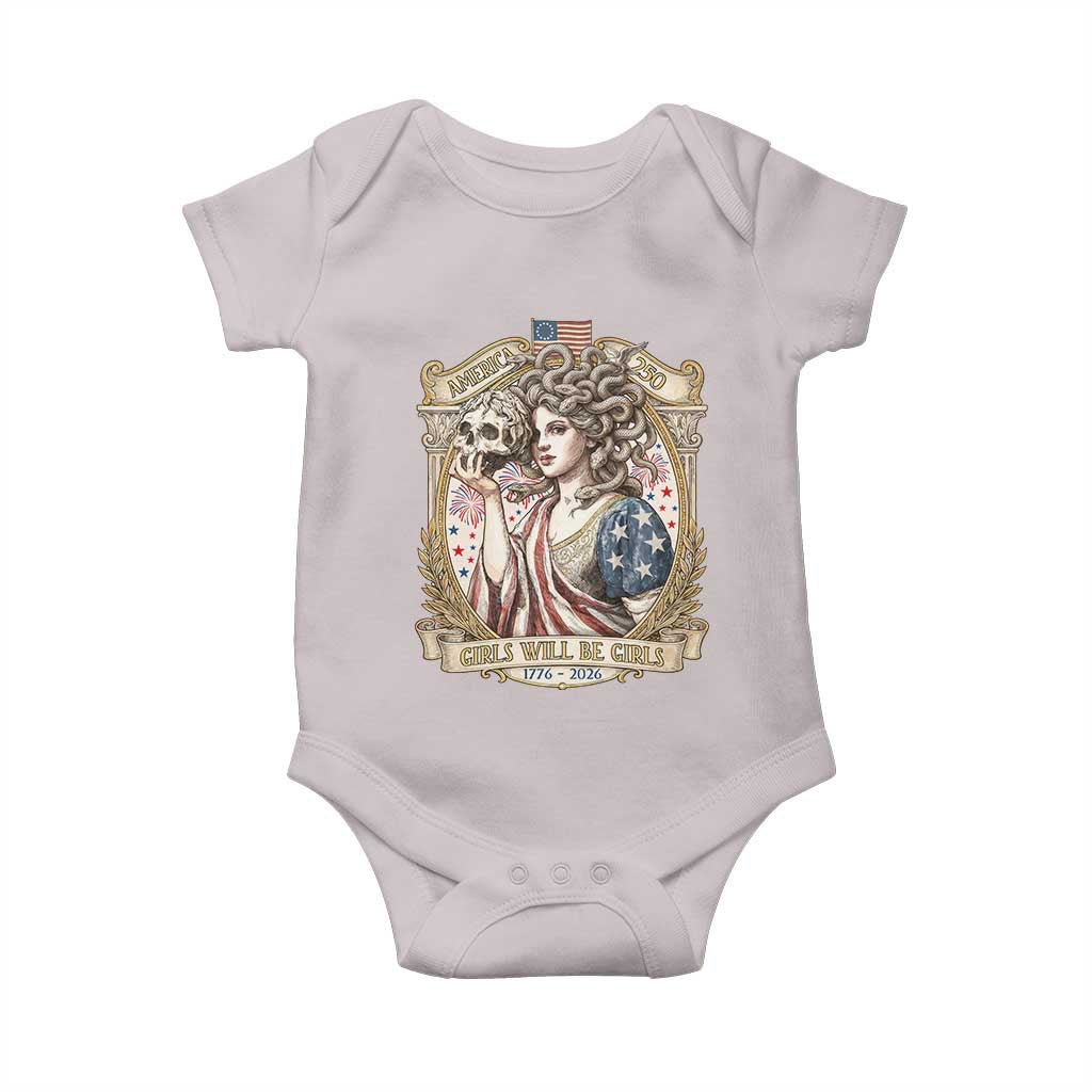 Feminist Medusa Girls Will Be Girls Baby Onesie USA 250 Anniversary Gift