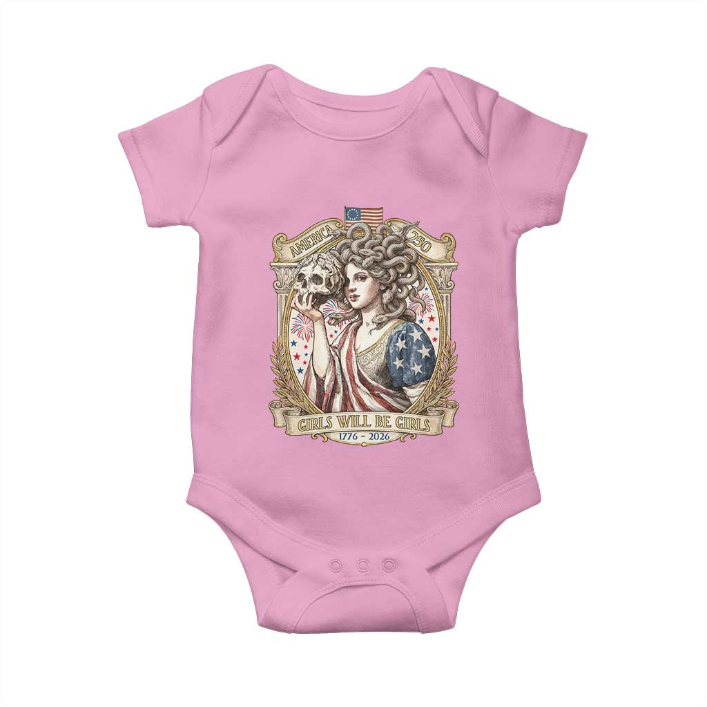 Feminist Medusa Girls Will Be Girls Baby Onesie USA 250 Anniversary Gift